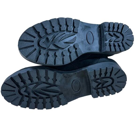 La Canadienne NWT Lucky Suede Leather Black Boot Lace Up Size 6.5 Lug Sole - Picture 5 of 6